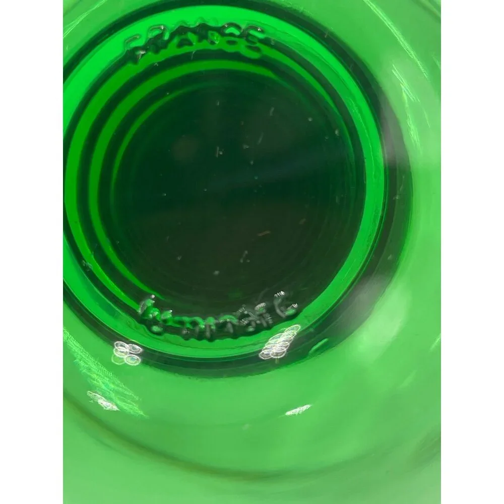 Vintage Luminarc France Wine Glass Set Of 3 With Grapevine Design & Green Stems - Picture 8 of 8